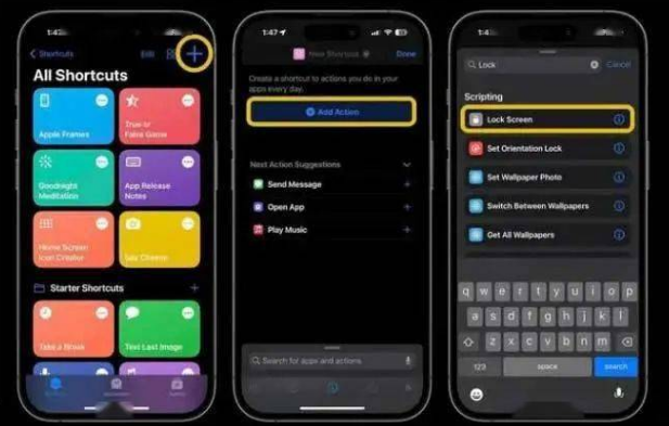 定结苹果14锁屏维修店分享iPhone14升级iOS16.4后如何创建锁屏快捷方式 